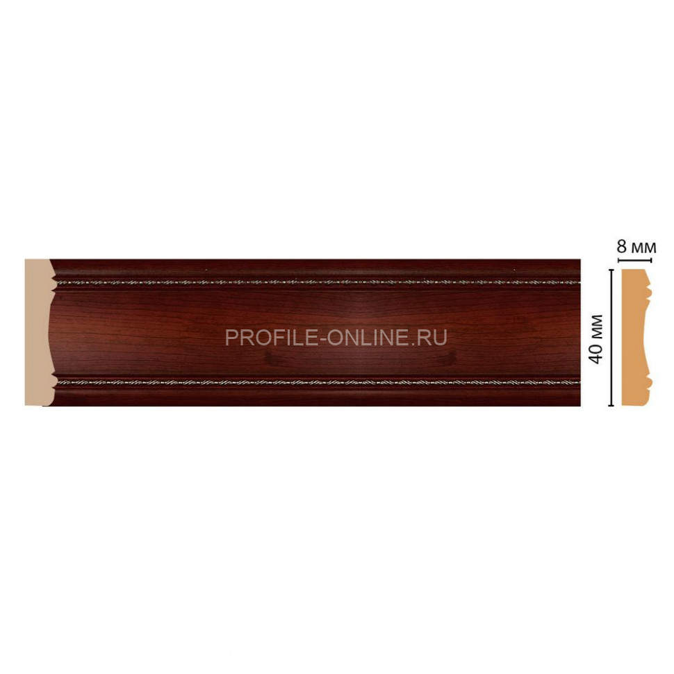 Молдинг Красное дерево с золотом DECOMASTER 187-52 (40x8x2400)