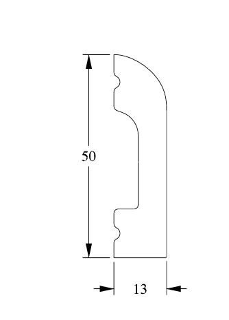 Гибкий плинтус для пола Orac Decor Duropolymer SX182F белый полистирол 50х13 мм 200 см