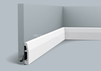 Напольный плинтус Orac Decor Duropolymer SX125 белого цвета из полистирола 69х14 мм 200 см