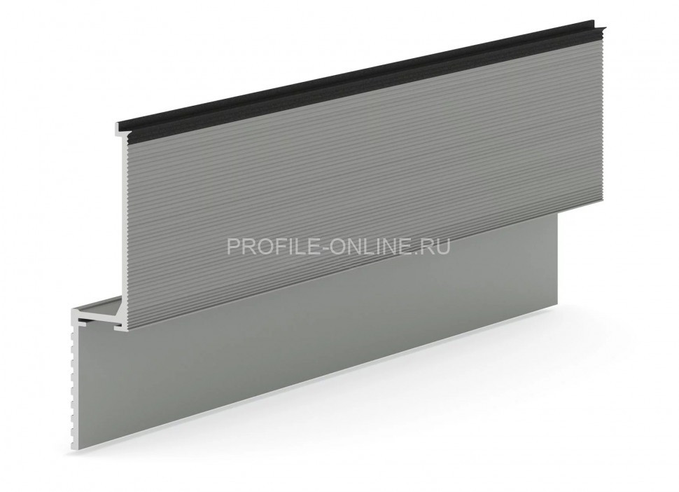 Теневая рейка из алюминия 16х96 мм Laconistiq Micro черная 300 см