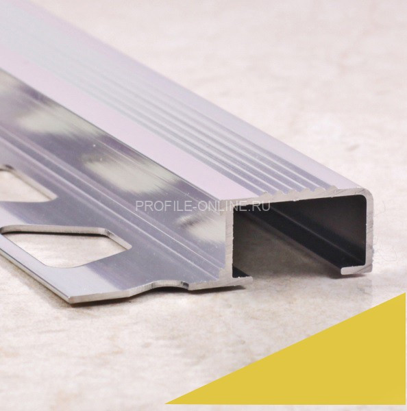 П-образный профиль алюминиевый с рифлением закладной 12х20 мм ПО-П12х20 золото матовое 2,7 м