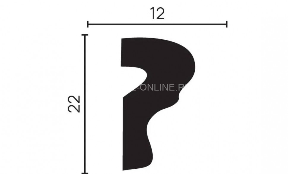 Декоративный молдинг 22х12 мм Decor-Dizayn DD605 полистирол белый, под покраску 2 м