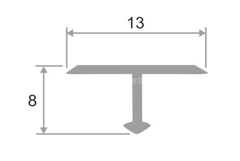 Т-профиль латунный 13 мм ЛПТ-13 браш 2,7 м
