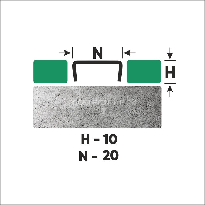 Нержавеющий П-профиль стальной 10х20 мм FUB 10х20 GP золото полированное 270 см