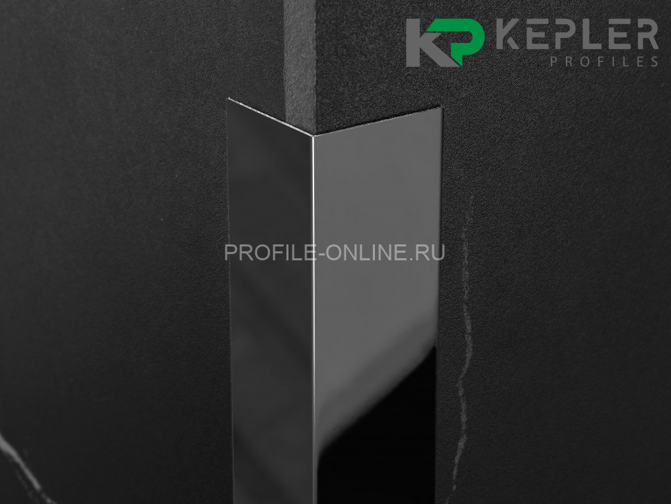 Равнополочный уголок 30х30 мм из нержавеющей стали SS 304 FSAP002-30-BP S.S.304 черный полированный 3 м