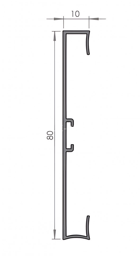 Плинтус с кабель-каналом напольный из алюминия 80 мм Диал 9142 без покрытия 3 м