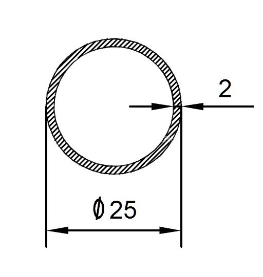 Алюминиевая труба 25х2 мм 3 м