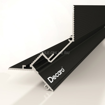 Потолочный теневой плинтус алюминиевый Decaro Engineering D005A Black черный с возможностью LED подсветки 2м