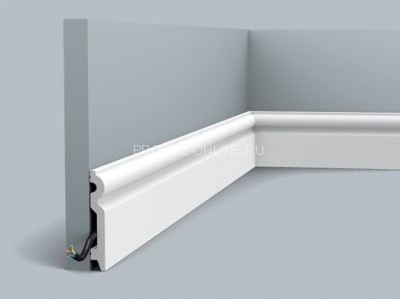 Напольный плинтус Orac Decor Duropolymer SX137 белого цвета из полистирола 99х15 мм 200 см