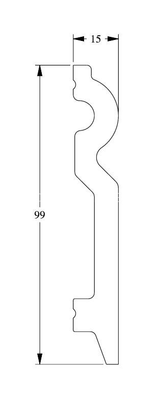 Напольный плинтус Orac Decor Duropolymer SX137 белого цвета из полистирола 99х15 мм 200 см