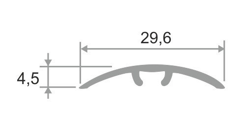 Алюминиевый порог одноуровневый ламинированный 30 мм ПО-31 214 дуб роял 2,7 м