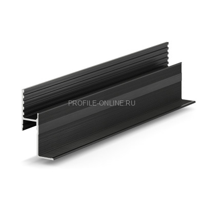 Теневая рейка 46.5х28.7 мм алюминиевая разноуровневая под подсветку Laconistiq Multilevel New черная 300 см