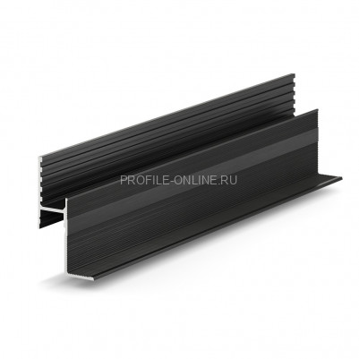 Теневая рейка 46.5х28.7 мм алюминиевая разноуровневая под подсветку Laconistiq Multilevel New черная 300 см