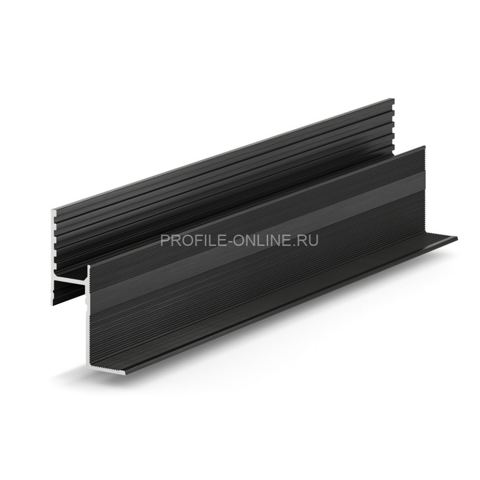 Теневая рейка 46.5х28.7 мм алюминиевая разноуровневая под подсветку Laconistiq Multilevel New черная 300 см