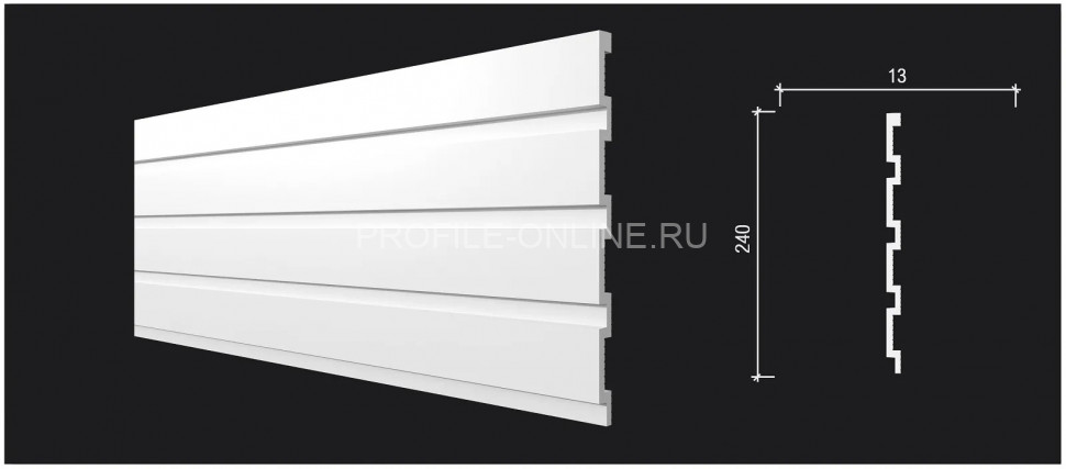 Отделочная стеновая декоративная панель 3D 240х13х2000 мм Decor-Dizayn DD914 из полистирола белая, под покраску 2 м