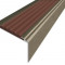 Алюминиевый угловой противоскользящий порог с резиновой вставкой 20х38 мм АУ-38-Анод шампань-коричневый 2,7 м