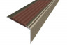 Алюминиевый угловой противоскользящий порог с резиновой вставкой 20х38 мм АУ-38-Анод шампань-коричневый 2,7 м