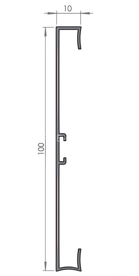 Плинтус с кабель-каналом напольный из алюминия 100 мм Диал 9141 серебро 3 м