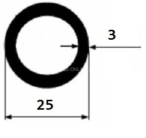 Труба алюминиевая 25х3 мм 3 м
