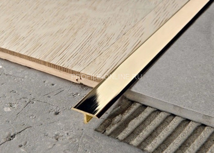 Латунный Т-профиль с закругленными краями SP 1409 ON 14х9 полированный 3м