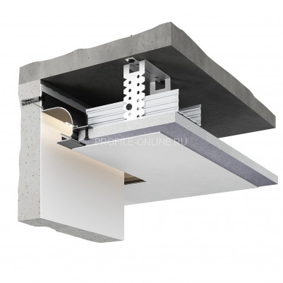 Потолочный теневой плинтус алюминиевый Decaro Engineering D006 под покраску с возможностью LED подсветки 2м