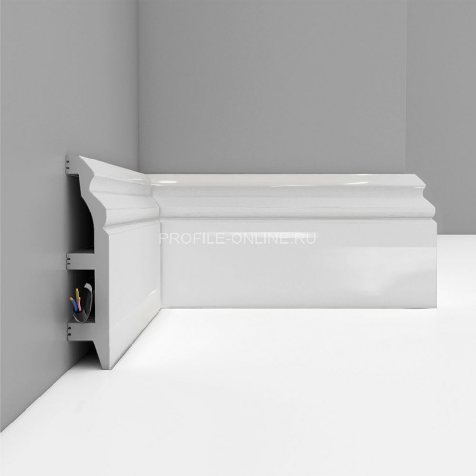 Плинтус напольный Белый DECOMASTER D232-114ДМ (100x22x2400)