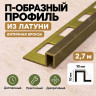 П-образный профиль из латуни для плитки METALINES МЛП-10х10 мм античная бронза 2,7 м