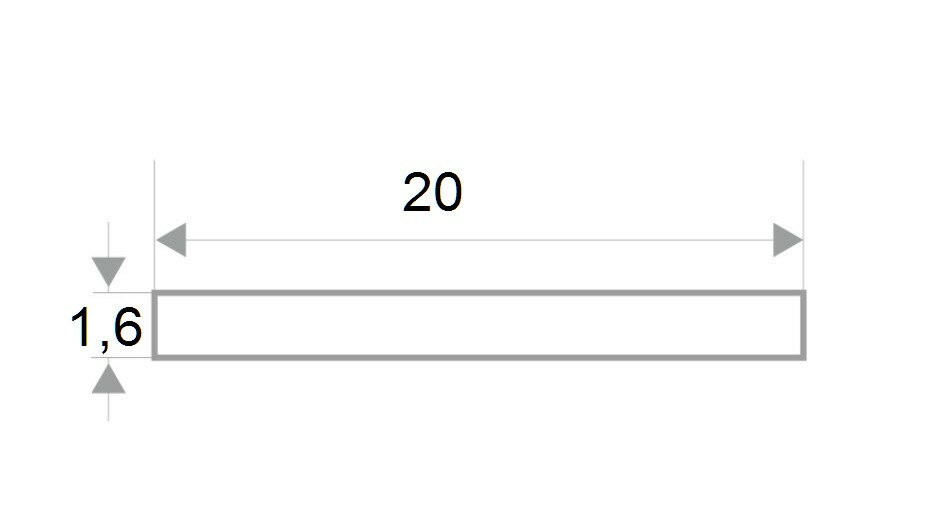 Алюминиевая полоса 20 мм антрацит муар (толщина полосы 1,6 мм) 2,5м