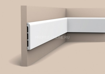 Гибкий плинтус для пола Orac Decor Duropolymer SX184F белый полистирол 110х13 мм 200 см