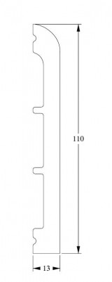 Гибкий плинтус для пола Orac Decor Duropolymer SX184F белый полистирол 110х13 мм 200 см