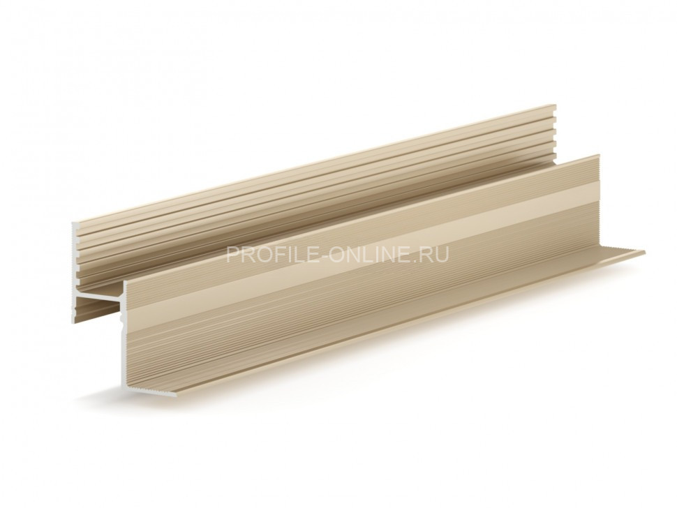 Теневая рейка 46.3х27.7 мм алюминиевая разноуровневая под подсветку Laconistiq Multilevel светлое золото 300 см