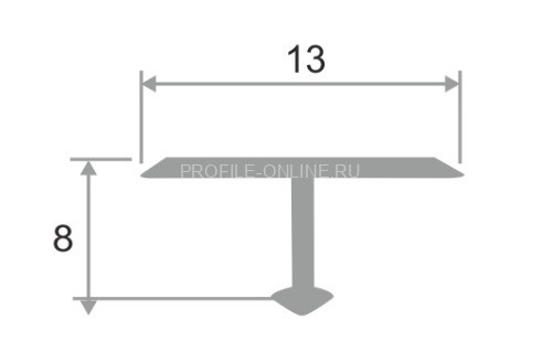 Т-профиль алюминиевый ламинированный 13 мм ПТ-13 212 сосна серая 2,7 м