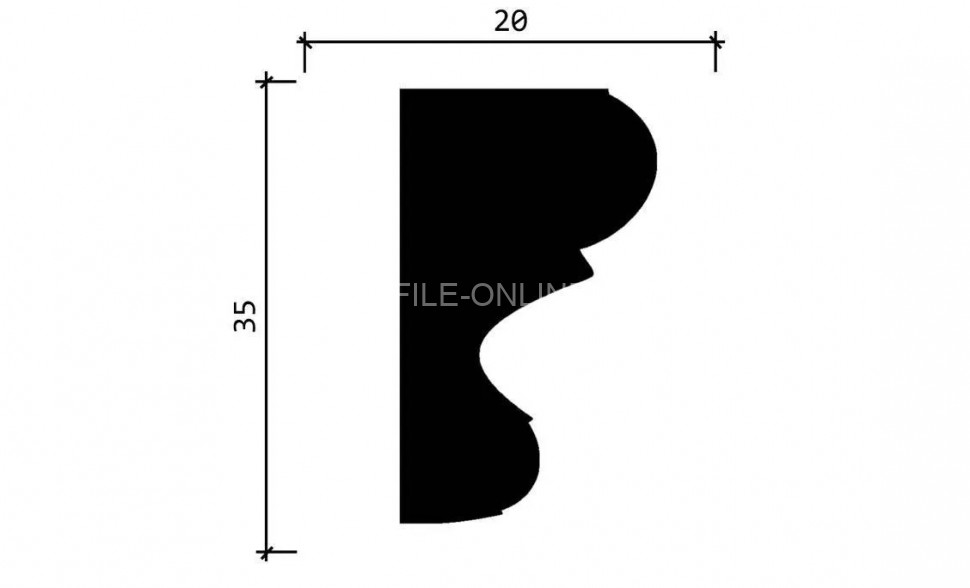 Декоративный молдинг 35х20 мм Decor-Dizayn DD607 полистирол белый, под покраску 2 м
