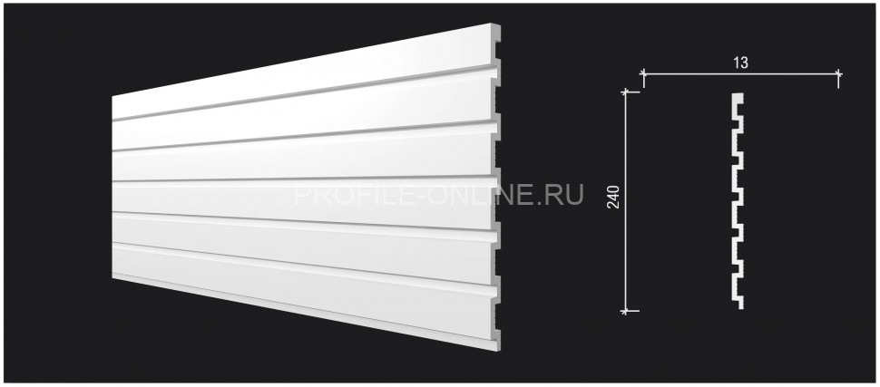 Отделочная стеновая декоративная панель 3D 240х13х3000 мм Decor-Dizayn DD916(3m) из полистирола белая, под покраску 3 м