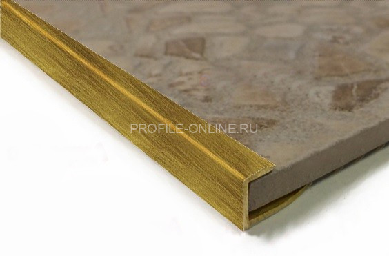 Латунный П-профиль окантовочный 11 мм ЛПГ-11 антик 2,7 м