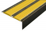 Алюминиевый противоскользящий угловой порог 70х22 мм с резиновыми вставками АУ-70-Антик бронза-желтый 3 м