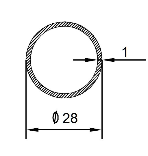 Алюминиевая труба 28х1 мм 3 м