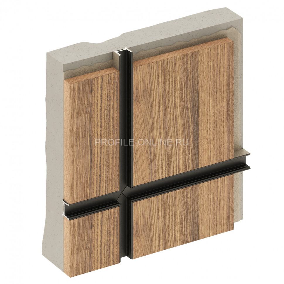 Теневой разделительный профиль алюминиевый Decaro Engineering D007A Black черный с возможностью LED подсветки 3м