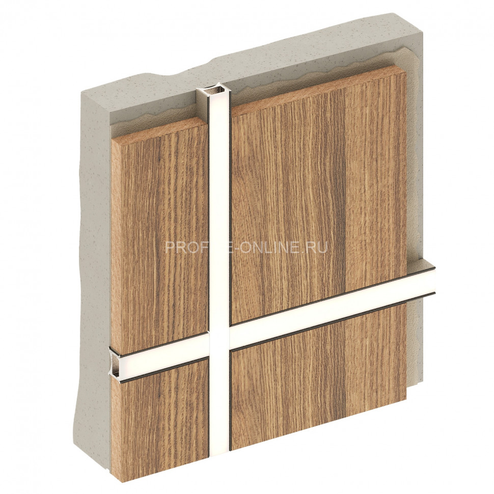 Теневой разделительный профиль алюминиевый Decaro Engineering D007A Black черный с возможностью LED подсветки 3м