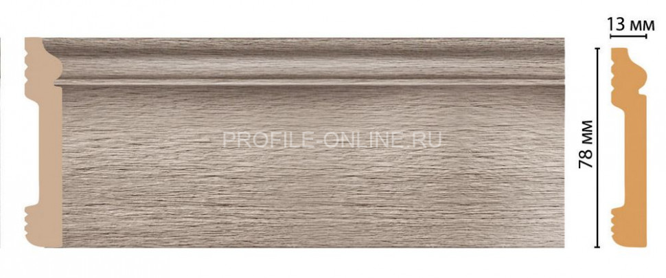 Плинтус напольный DECOMASTER D005-77ДМ (79x13x2400) ударопрочный полимер Дуб капучино