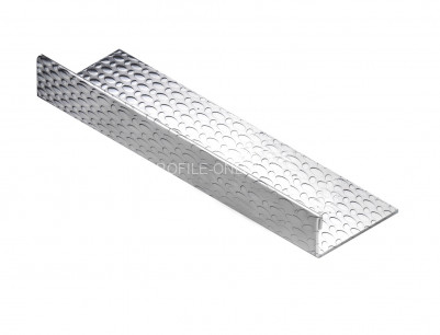 L-образный профиль из нержавеющей стали 10 мм NEEXY PVS93-12 EMG тисненый серый 2.7 м