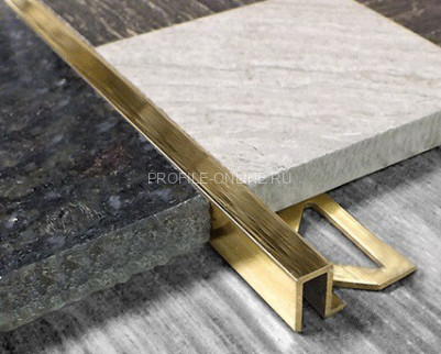 Латунный П-профиль закладной 10х10 мм ЛПО-П10х10 браш 2,7 м