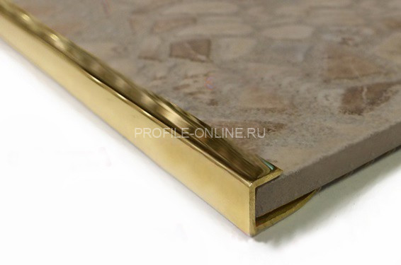 Латунный П-профиль окантовочный 11 мм ЛПГ-11 полированный 2,7 м