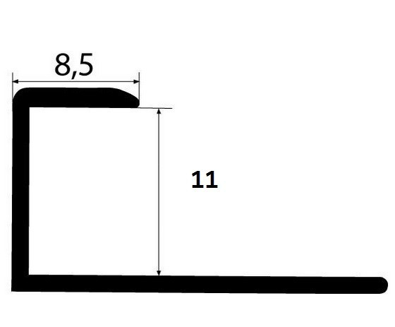 Латунный П-профиль окантовочный 11 мм ЛПГ-11 полированный 2,7 м