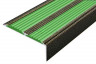 Алюминиевый противоскользящий угловой порог 70х22 мм с резиновыми вставками АУ-70-Антик бронза-зеленый 3 м
