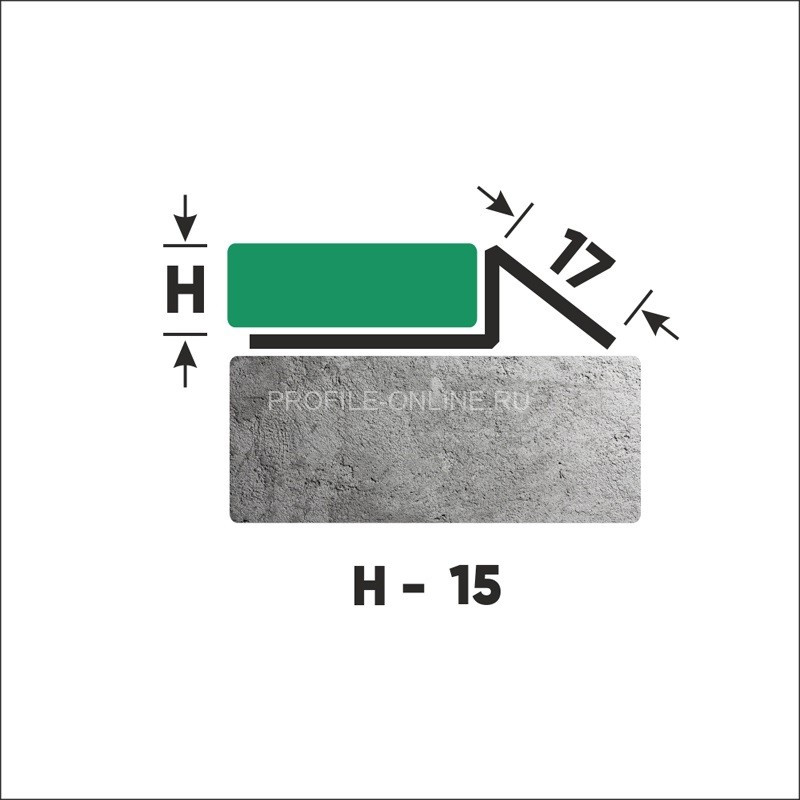 Закладной профиль из нержавеющей стали со скосом для плитки 15 мм FFS 15 S сатинированная сталь 270 см