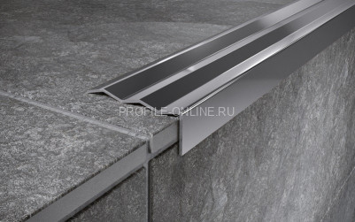 Угловой нержавеющий порог стальной 40х12 мм FCA 12 P полированная сталь 270 см