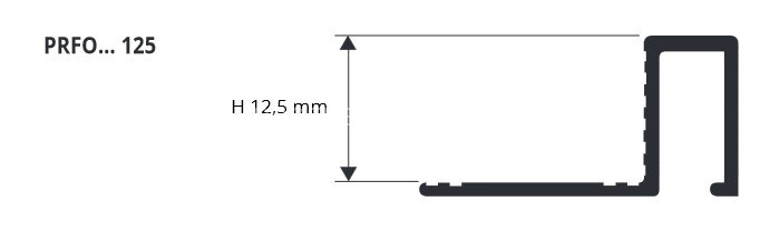 Латунный П-профиль закладной 12 мм Progress Profiles PRFOC 125 хром 2,7 м