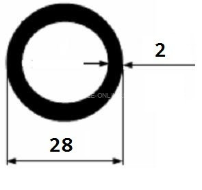 Труба алюминиевая 28х2 мм 3 м