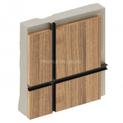 Теневой разделительный профиль алюминиевый Decaro Engineering D008A Black черный 3м